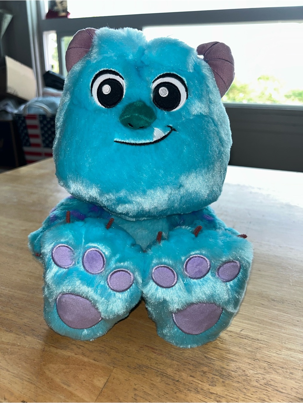 Disney big feet Sully Monsters Inc plush plushie stuffed animal baby face - Picture 2 of 9